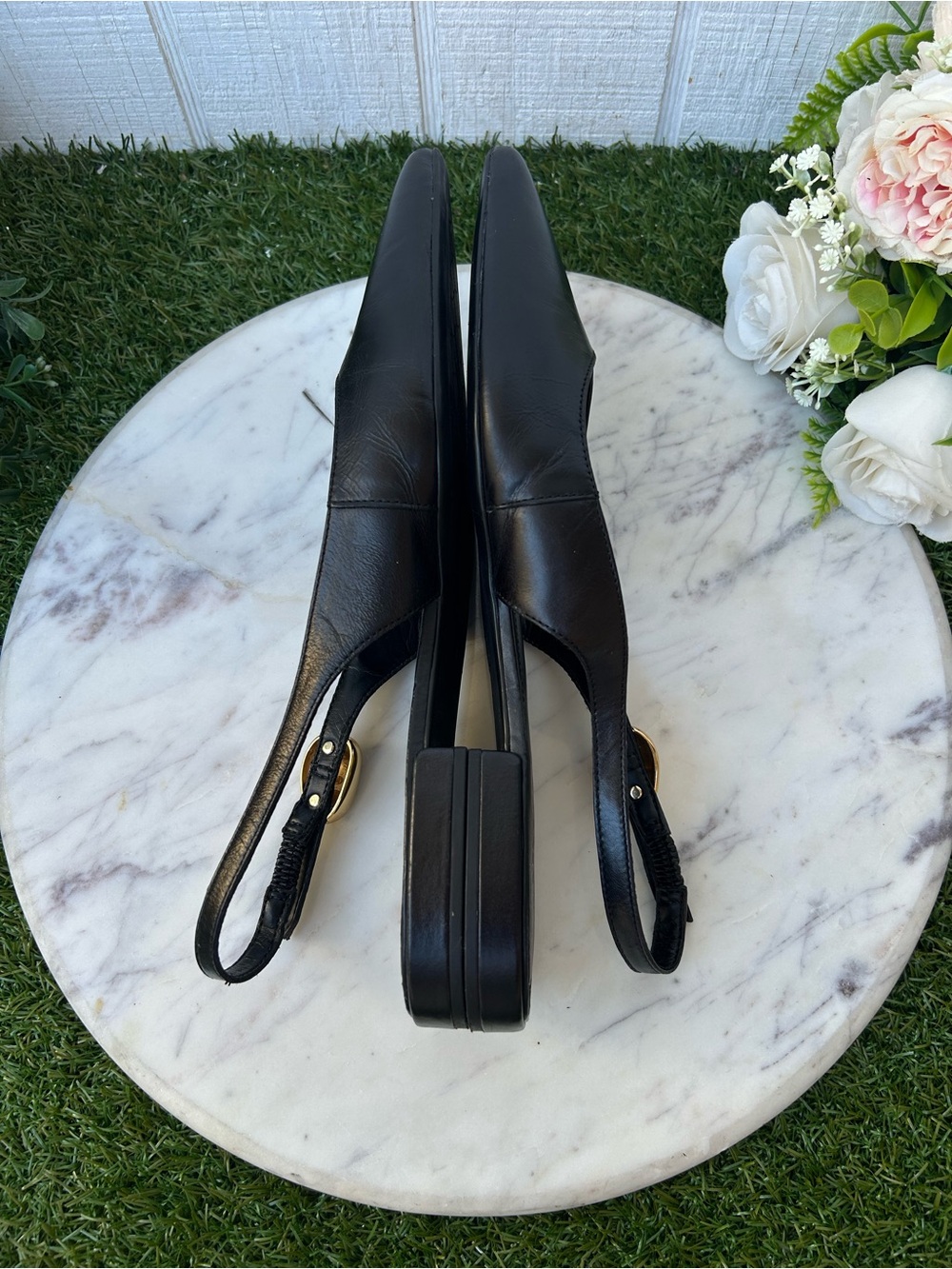 Arezzo Farrah Ballet Leather Flat in Black women size 8 gently used - Picture 11 of 16